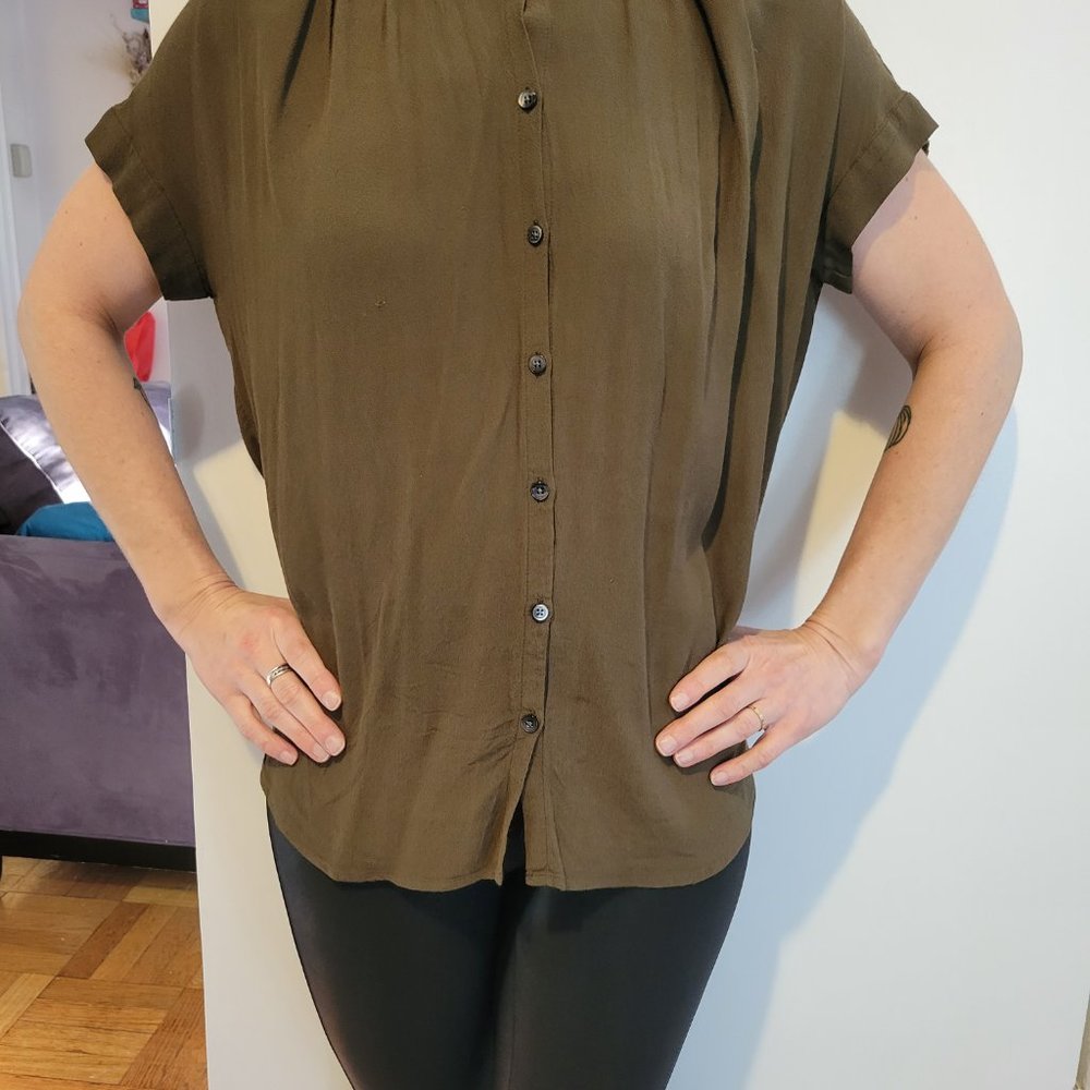 Madewell Shirt Blouse, Olive Green